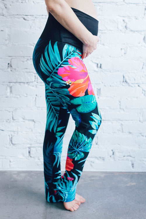 Jungle Flowers Kismama Sport Leggings
